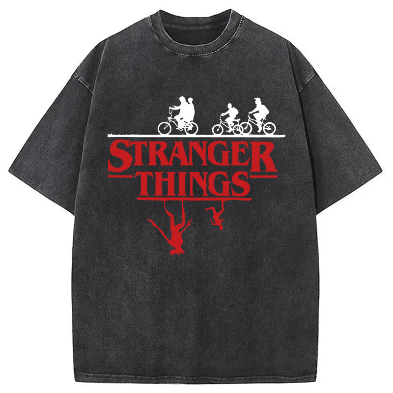 Modecanvas Stranger Things DTG Printing Washed T-Shirt