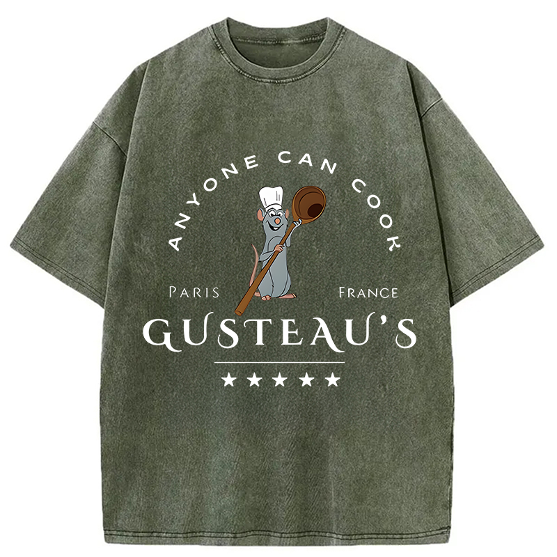 Modecanvas Anyone Can Cook DTG Printing Washed T-Shirt