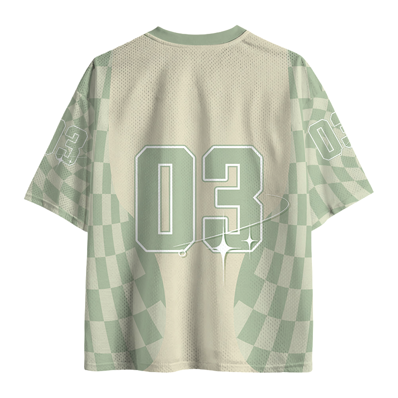 Modecanvas Cute Cat Eating Ramen Mesh Jersey-modecanvas