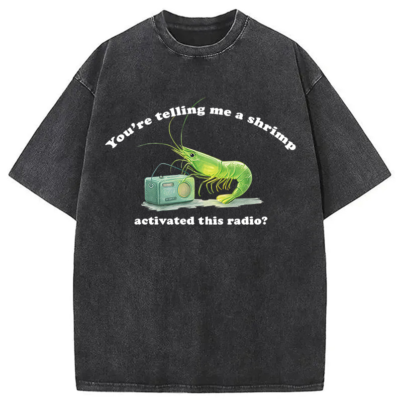 Modecanvas Radioactive Shrimp DTG Printing Washed T-Shirt
