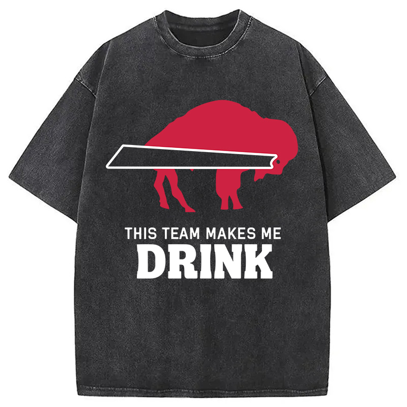 Modecanvas BILLS MAKES ME DRINK DTG Printing Washed T-Shirt