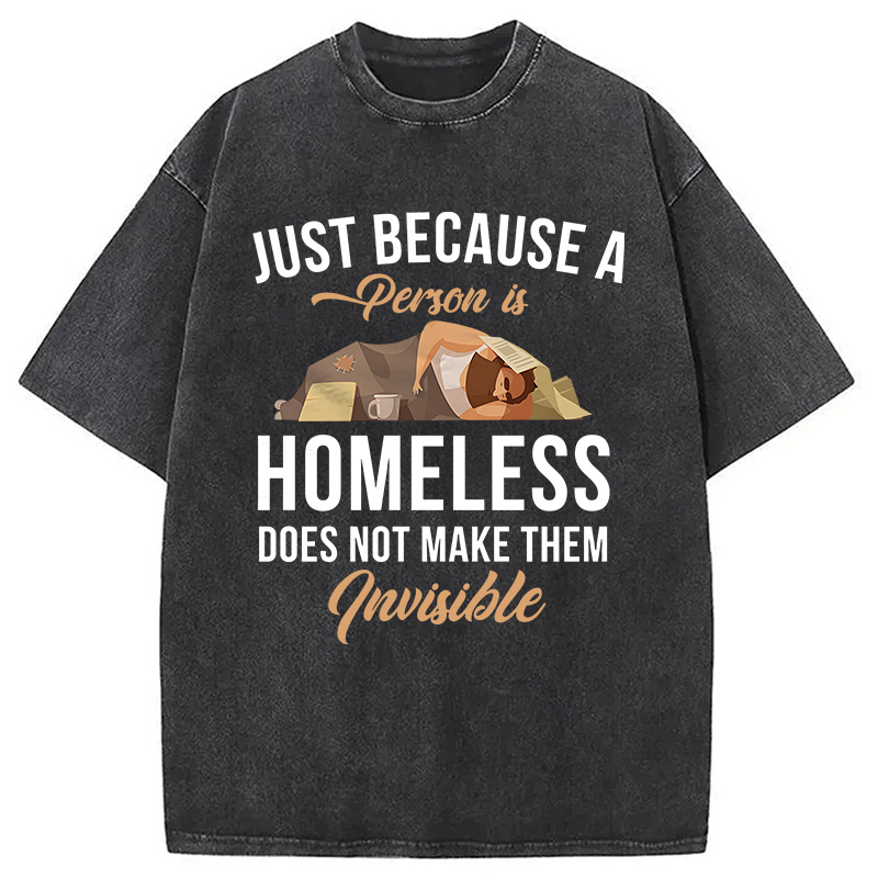Modecanvas Homelessness Awareness DTG Printing Washed T-Shirt