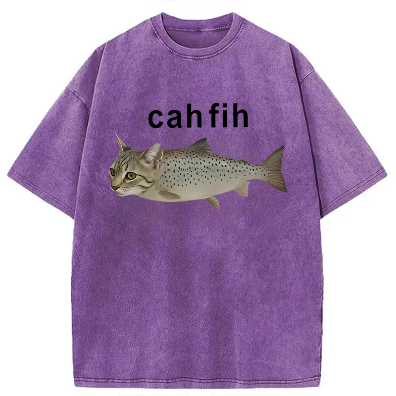 Modecanvas Cah Fih DTG Printing Washed T-Shirt-modecanvas