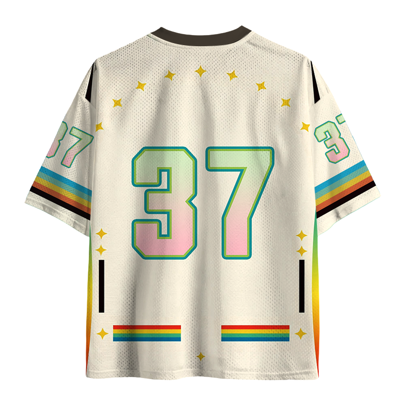 Modecanvas Stay Trippy Little Hippie Mesh Jersey-modecanvas