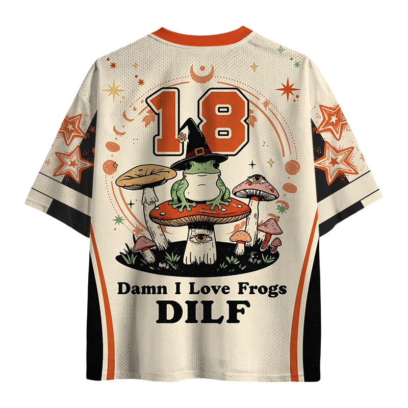 Modecanvas Dilf Damn I Love Frogs Mesh Jersey-modecanvas