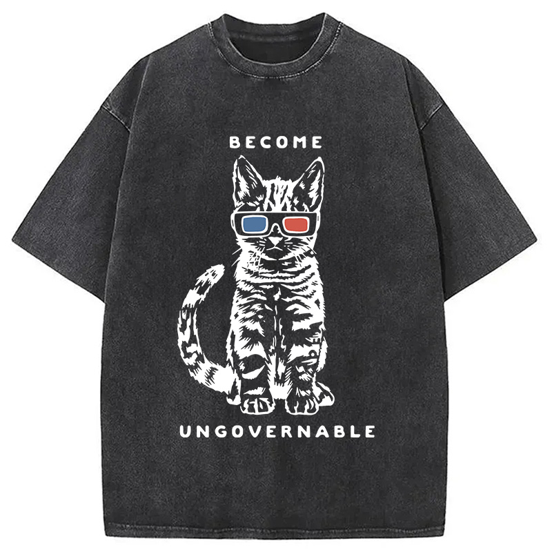 Modecanvas Become Ungovernable DTG Printing Washed T-Shirt-modecanvas