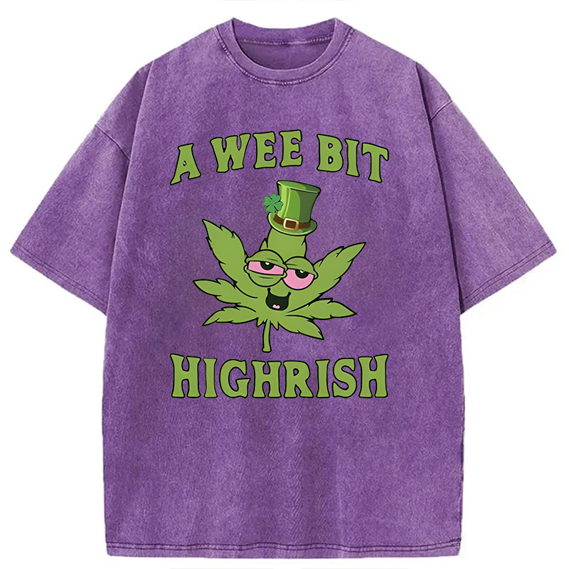 Modecanvas A Wee Bit Highrish DTG Printing Washed T-Shirt-modecanvas