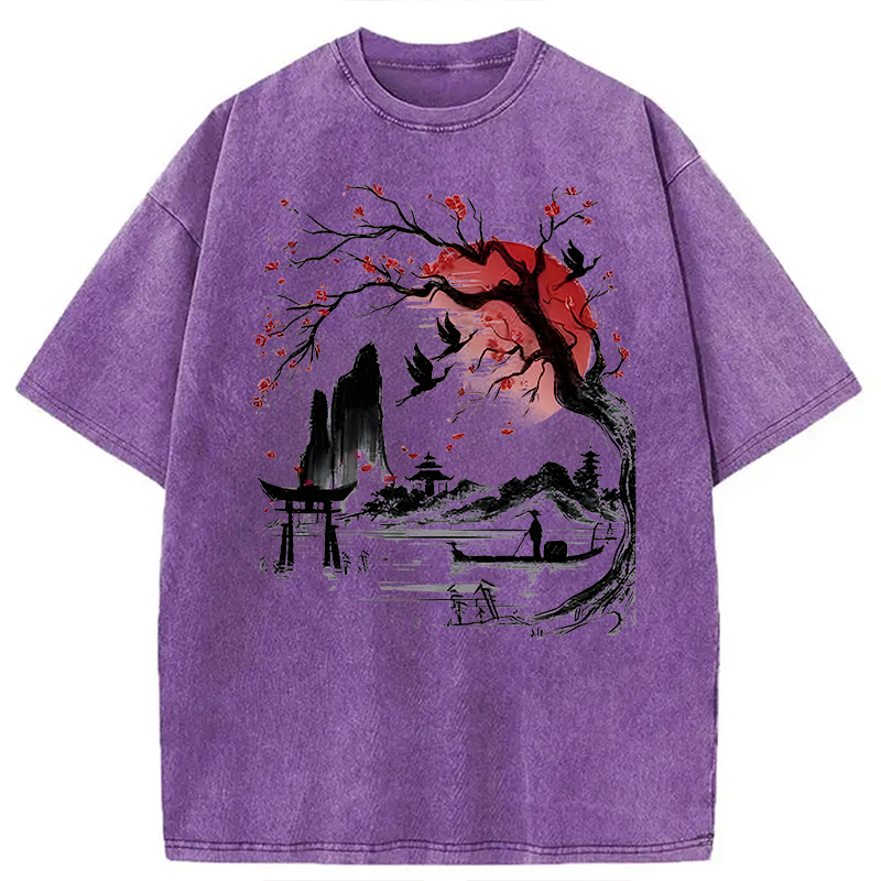 Modecanvas Japanese Dream DTG Printing Washed T-Shirt