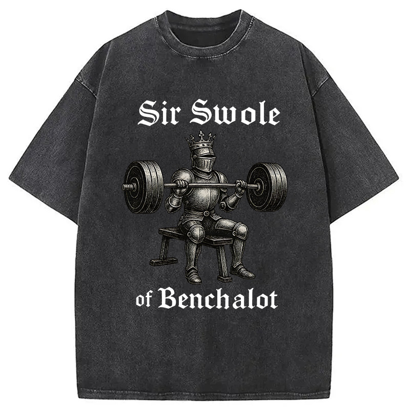 Modecanvas Sir Swole of Benchalot Gym DTG Printing Washed T-Shirt
