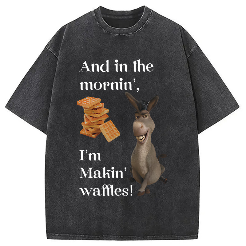 Modecanvas Donkey Funny Meme DTG Printing Washed T-Shirt