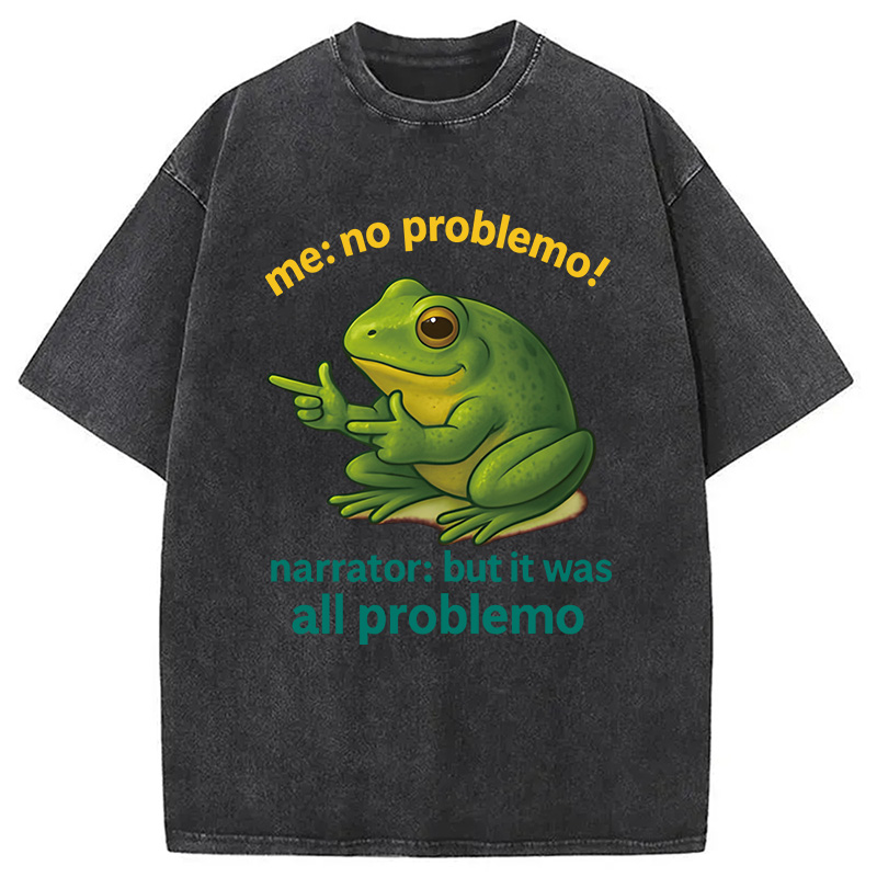 Modecanvas No Problemo Frog DTG Printing Washed T-Shirt