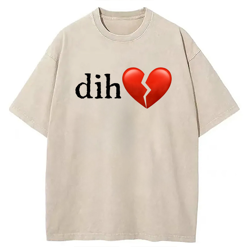 Modecanvas Dih Meme DTG Printing Washed T-Shirt