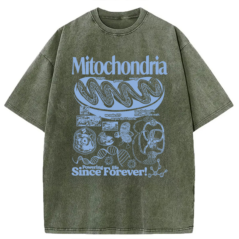 Modecanvas Mitochondria Vintage Science DTG Printing Washed T-Shirt