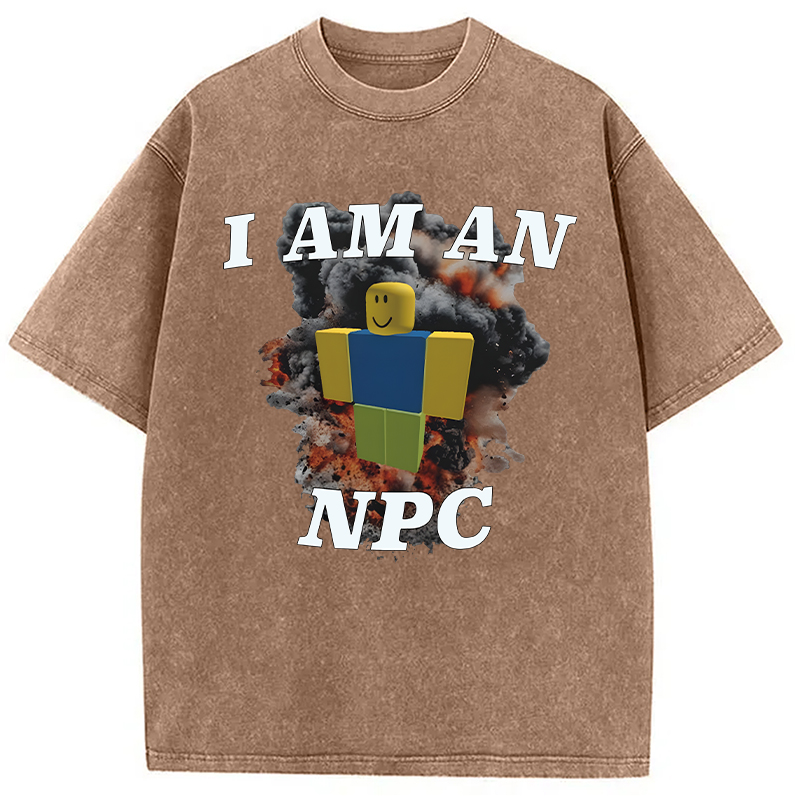 Modecanvas Roblox NPC Meme DTG Printing Washed T-Shirt
