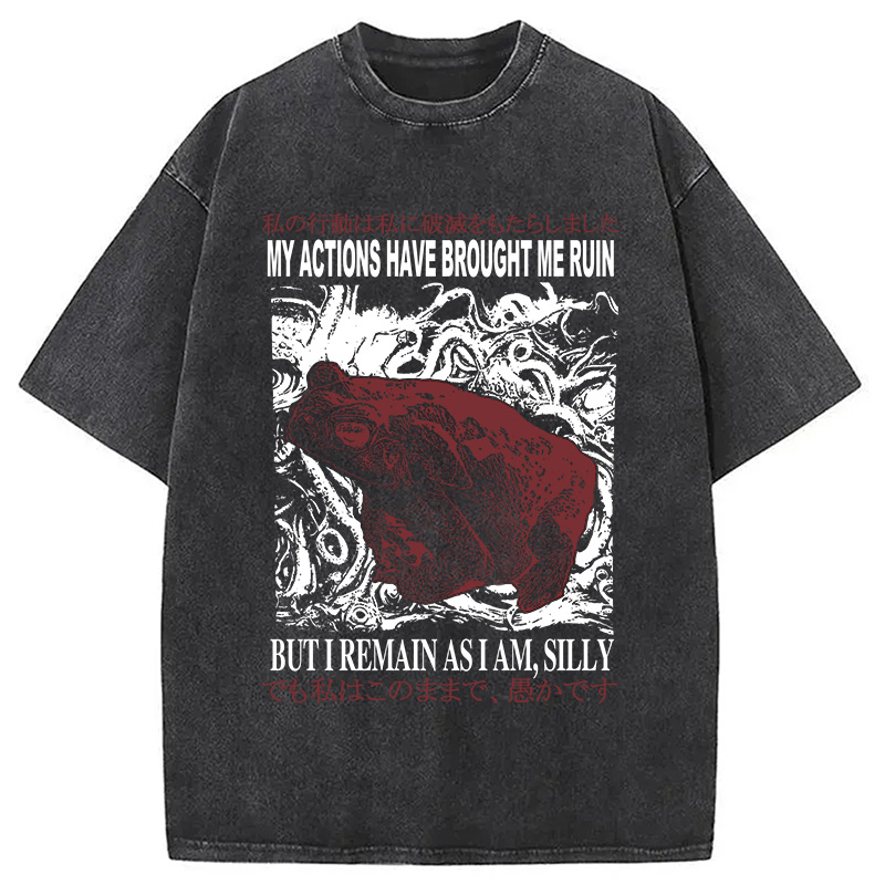 Modecanvas My Actions Brought Me Ruin Vintage DTG Printing Washed T-Shirt