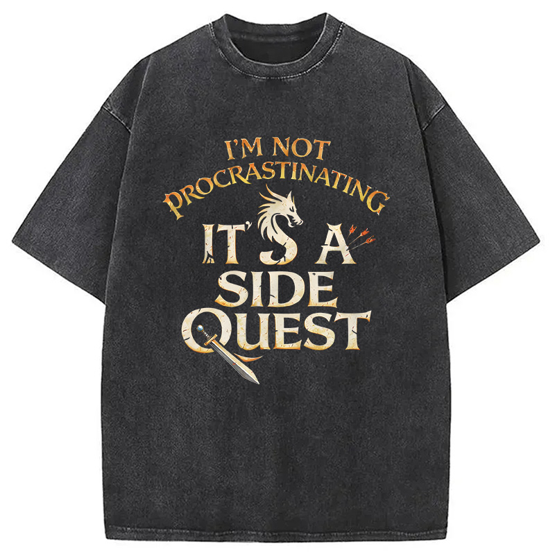 Modecanvas Side Quest Dragon DTG Printing Washed T-Shirt