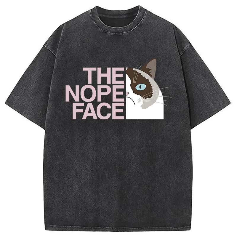 Modecanvas The Nope Face DTG Printing Washed T-Shirt
