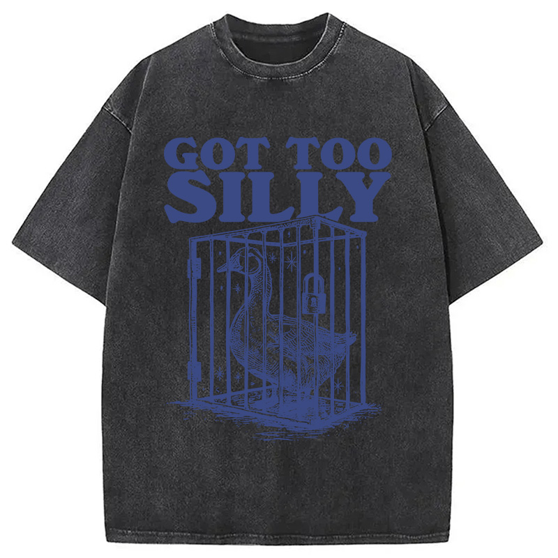 Modecanvas Got Too Silly DTG Printing Washed T-Shirt