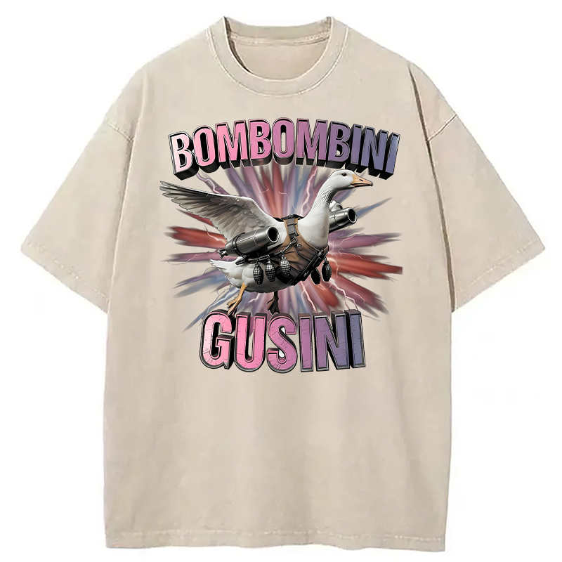 Modecanvas Bomb Bomb Bombini Gusini DTG Printing Washed T-Shirt