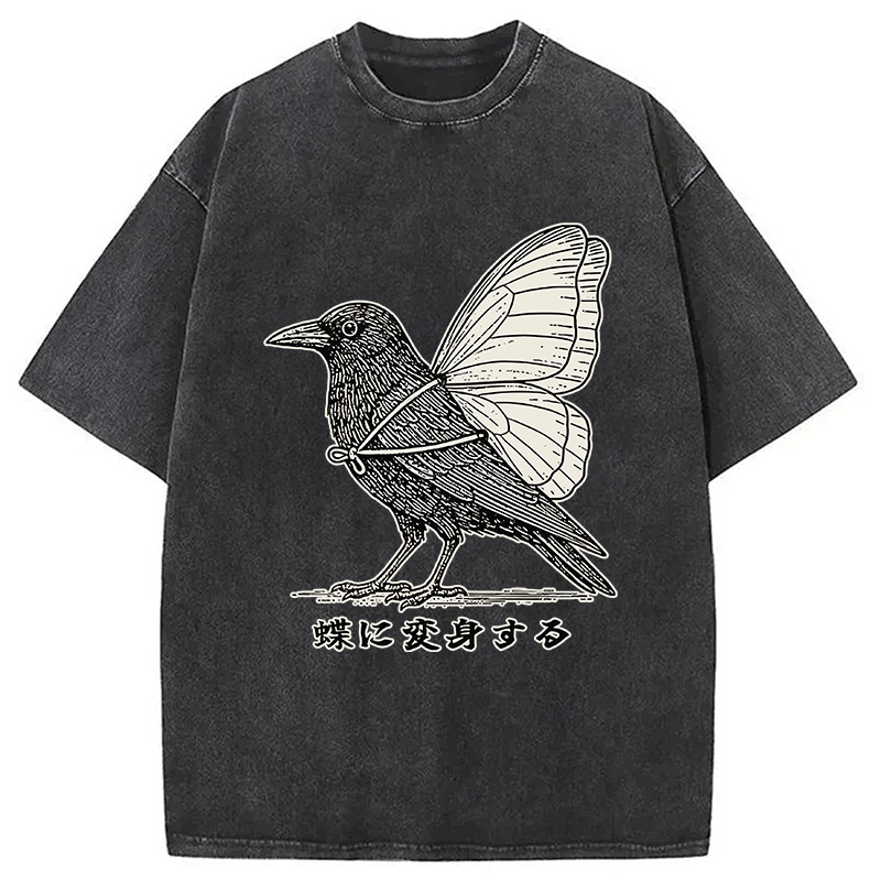 Modecanvas Pretend To Be A Butterfly Washed T-Shirt