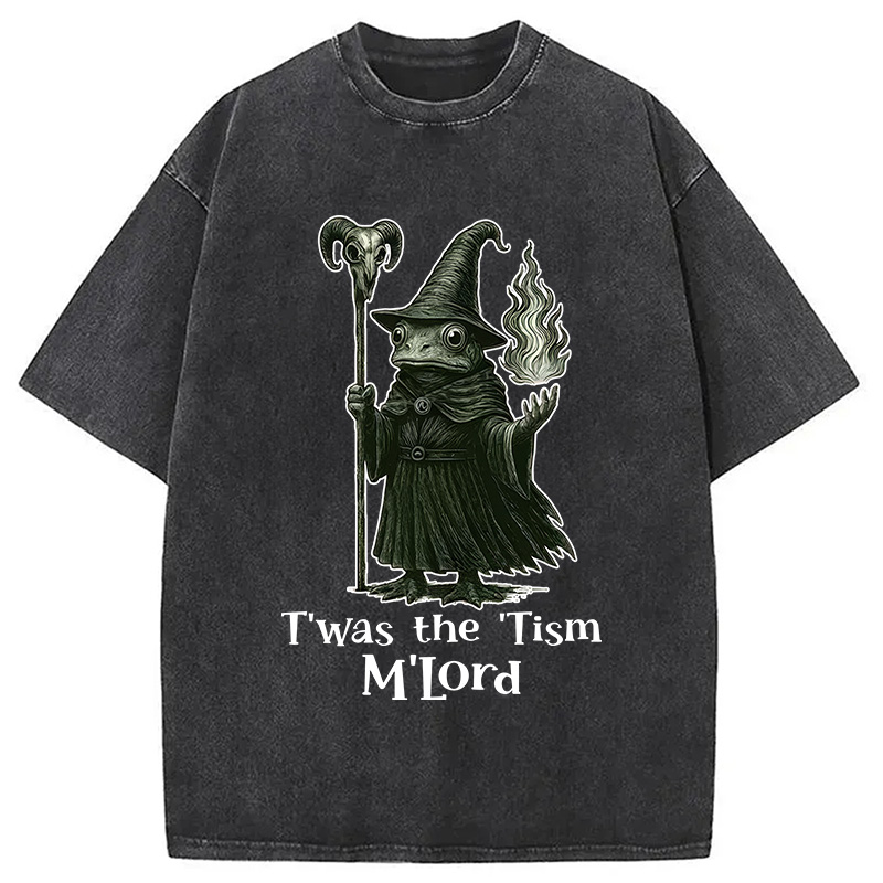 Modecanvas Witch Frog Washed T-Shirt-modecanvas