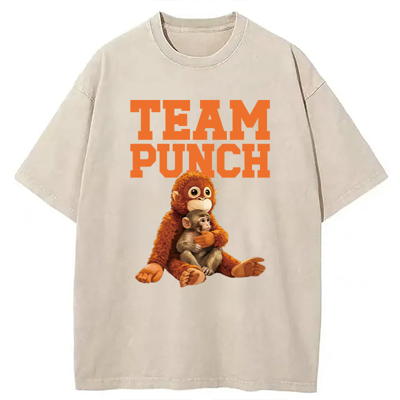 Modecanvas Punch The Monkey DTG Printing Washed T-Shirt