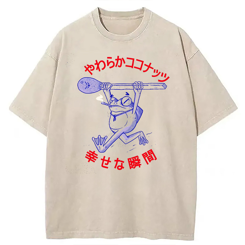 Modecanvas Lucky Moment DTG Printing Washed T-Shirt