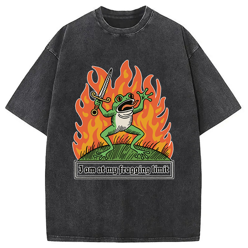 Modecanvas I Am At My Frogging Limit DTG Printing Washed T-Shirt
