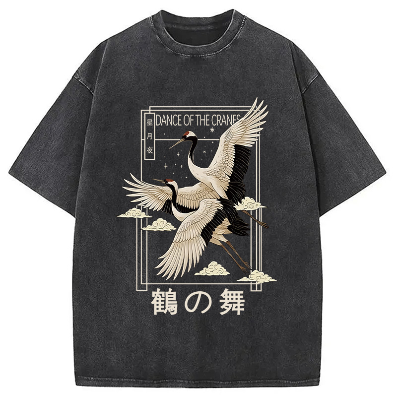 Modecanvas Dance Of The Cranes Washed T-Shirt