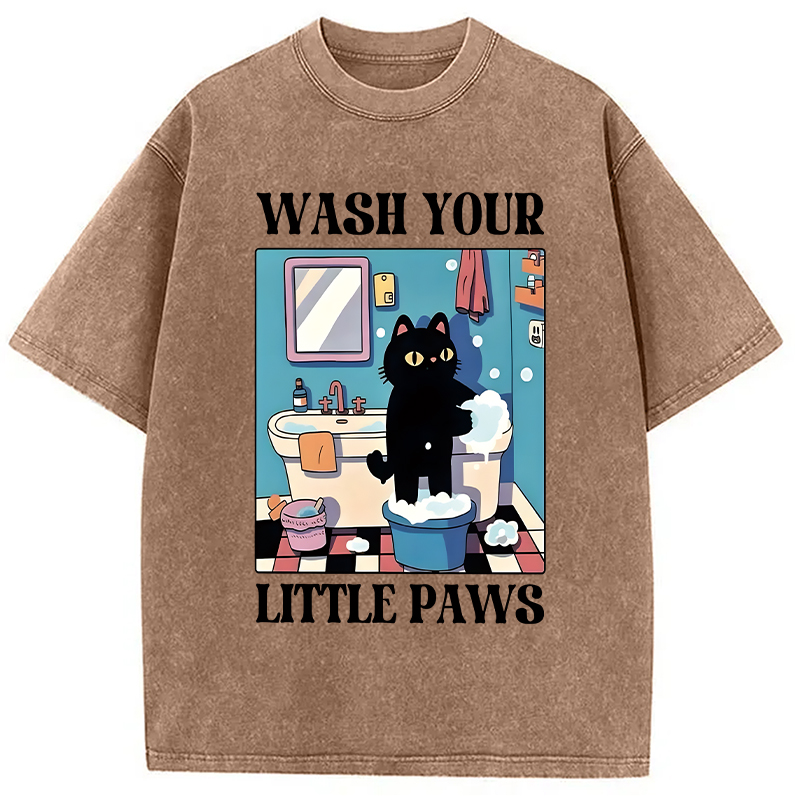 Modecanvas Wash Your Little Paws DTG Printing Washed T-Shirt