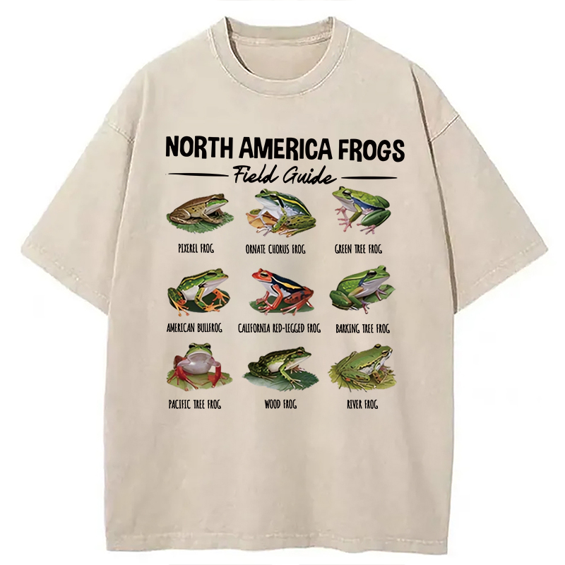 Modecanvas North America Frogs DTG Printing Washed T-Shirt