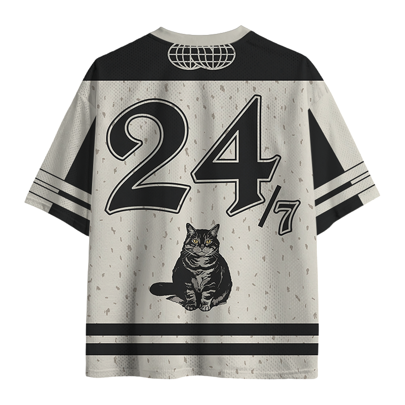 Modecanvas Overweight Cat Mesh Jersey-modecanvas