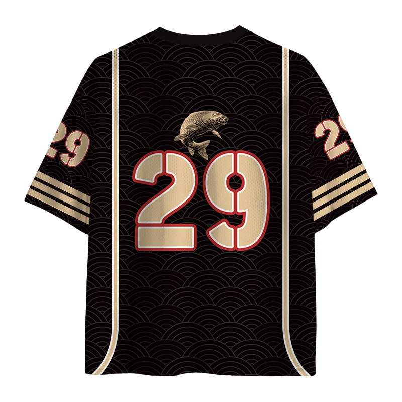 Modecanvas Kersenbloesem Koi Karper Mesh Jersey-modecanvas