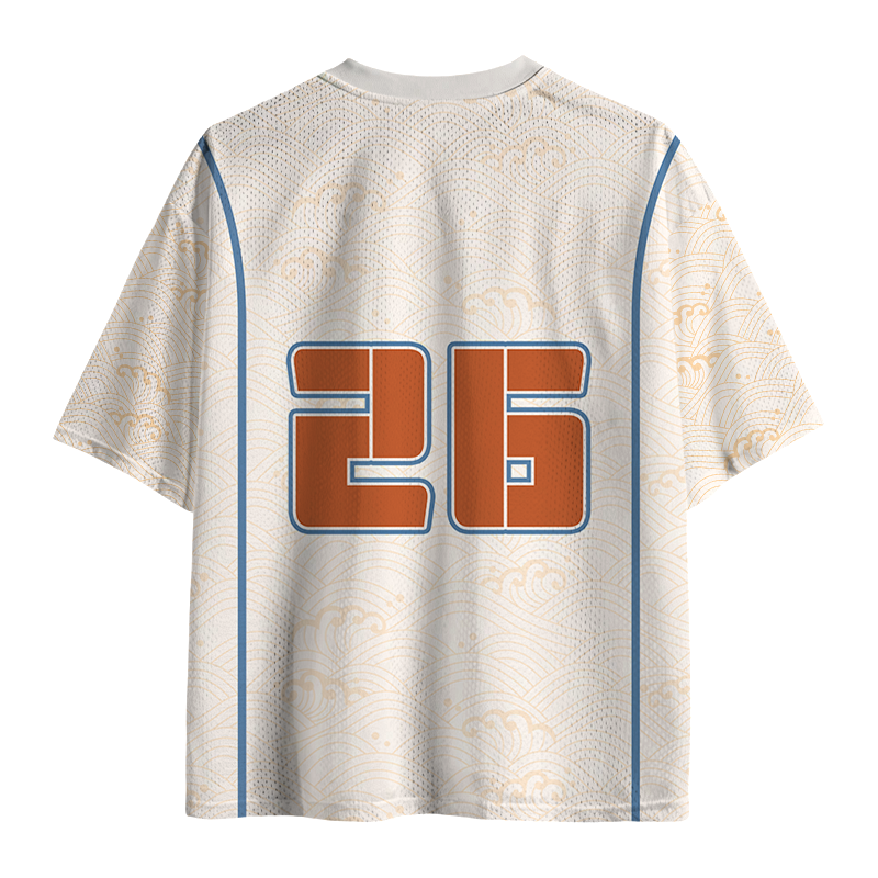 Modecanvas Retro Revenge Fish Mesh Jersey-modecanvas