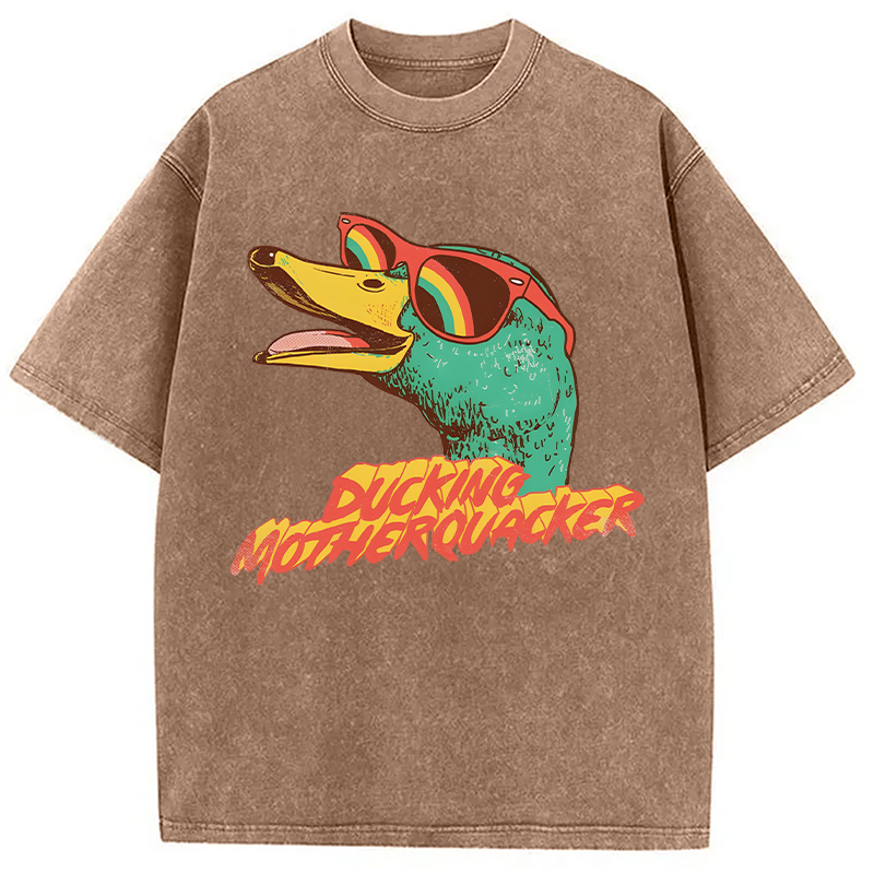 Modecanvas Ducking Motherquacker DTG Printing Washed T-Shirt