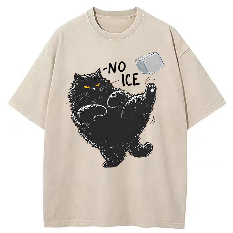 Modecanvas No Ice Cat DTG Printing Washed T-Shirt