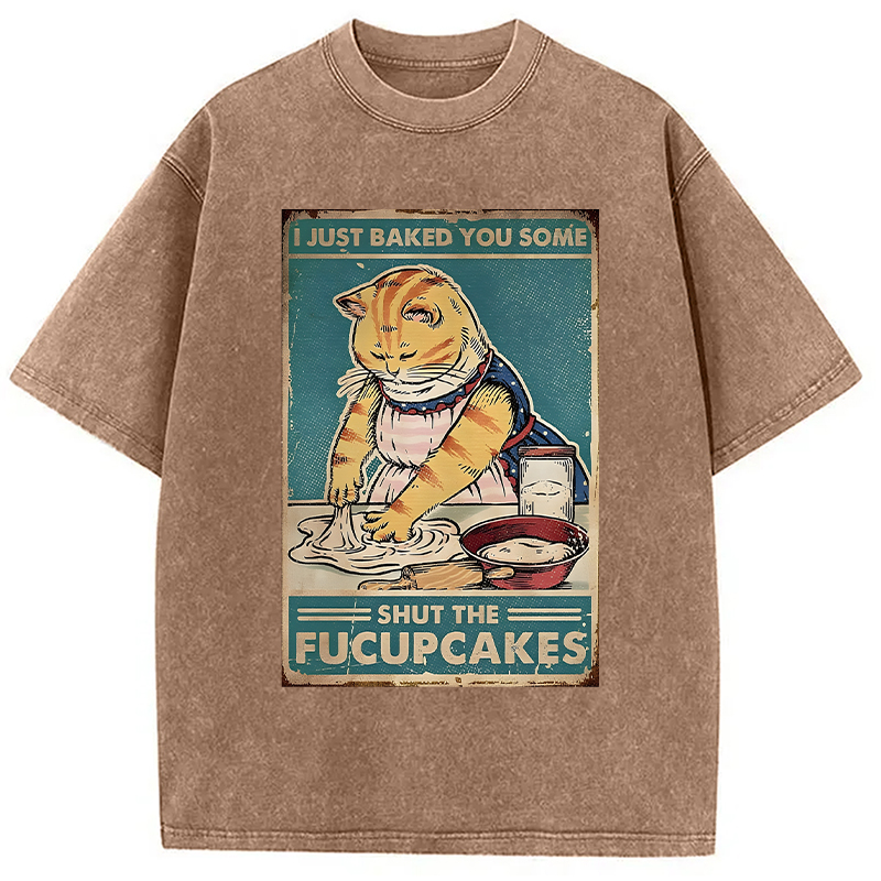 Modecanvas Shut The Fucupcakes DTG Printing Washed T-Shirt