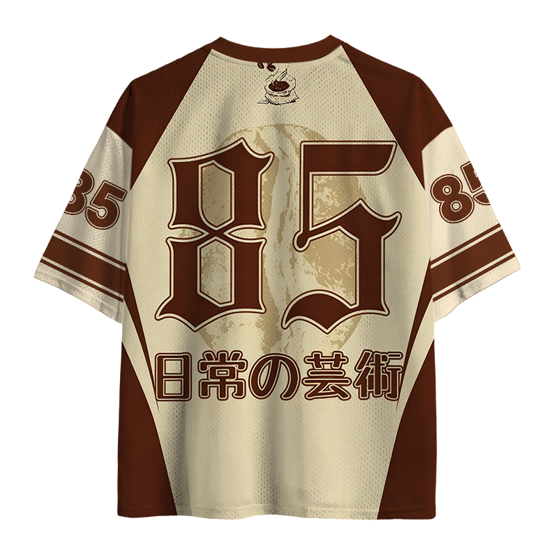 Modecanvas Coffee Wave Mesh Jersey-modecanvas