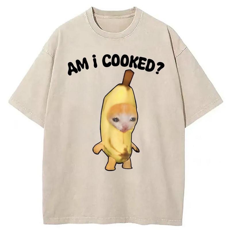 Modecanvas Am I Cooked DTG Printing Washed T-Shirt
