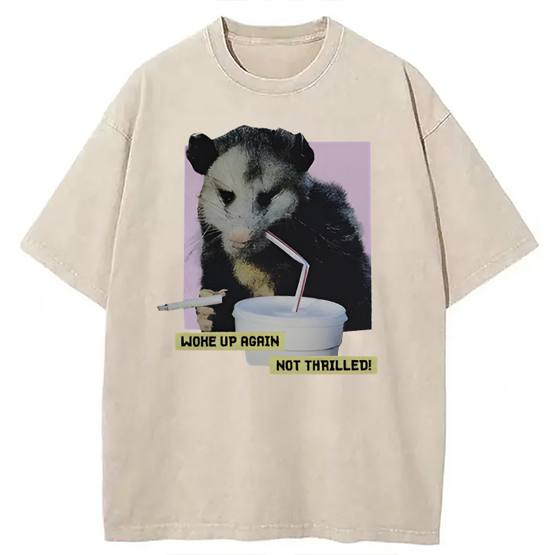 Modecanvas Woke Up Again DTG Printing Washed T-Shirt
