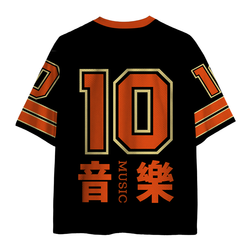 Modecanvas Retro Music Record Player Mesh Jersey-modecanvas