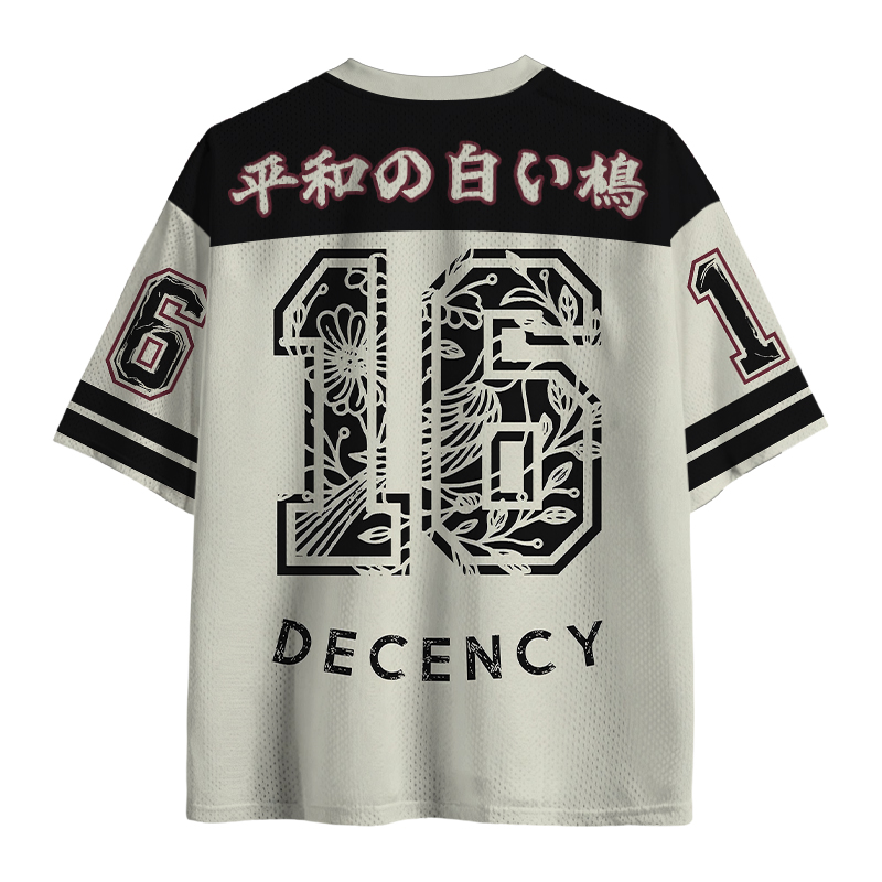 Modecanvas Pigeon Was Moved Black Mesh Jersey-modecanvas
