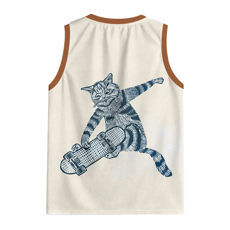 Modecanvas Stay Tricky Keep Pushin Cat Jersey Tank