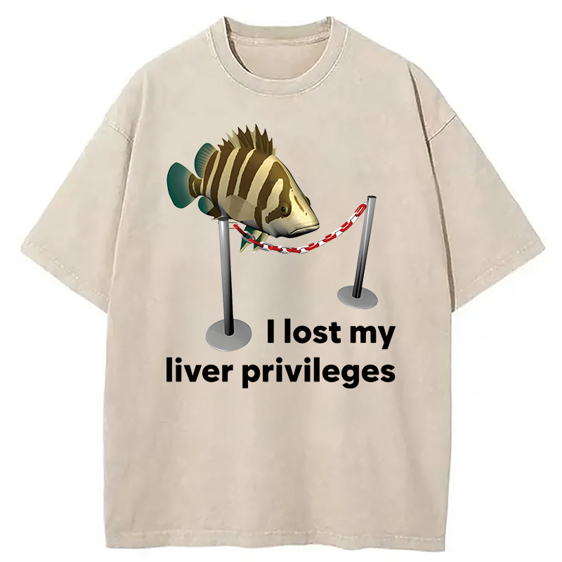 Modecanvas Funny Fish Meme DTG Printing Washed T-Shirt