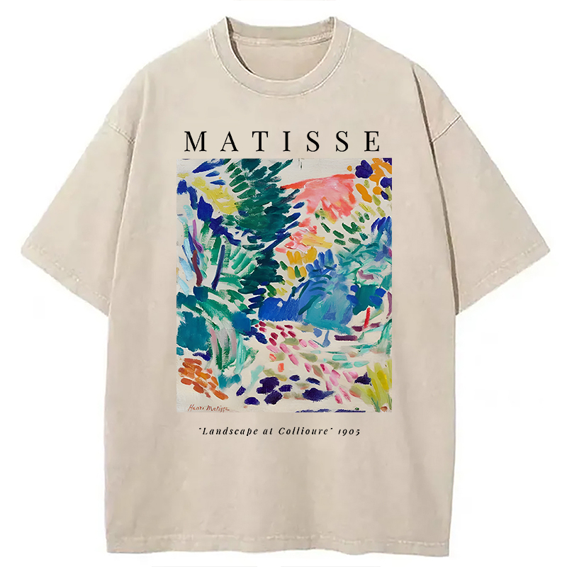 Modecanvas Henri Matisse Landscape DTG Printing Washed T-Shirt