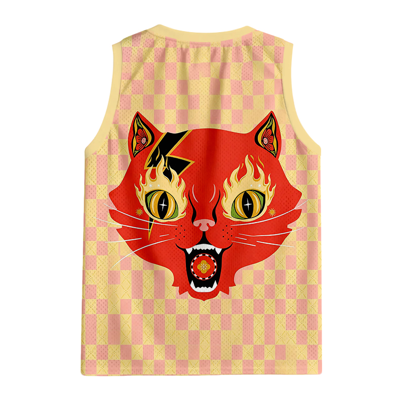 Modecanvas Lucky Fire Cat Jersey Tank