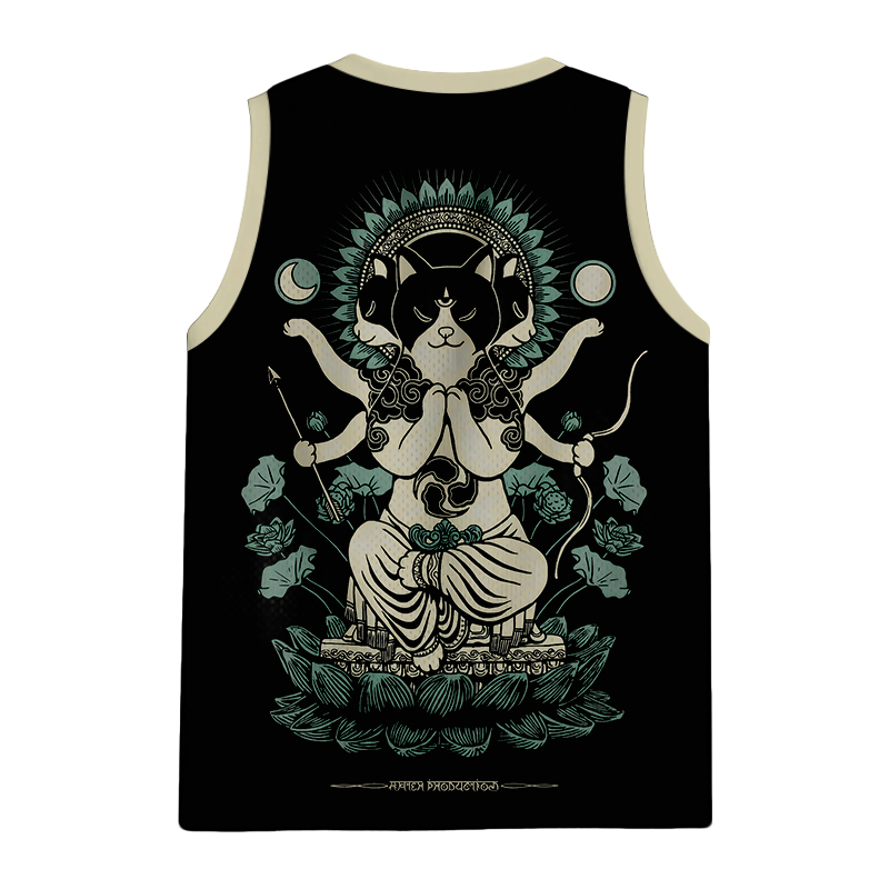 Modecanvas Cat Deity Lotus Jersey Tank