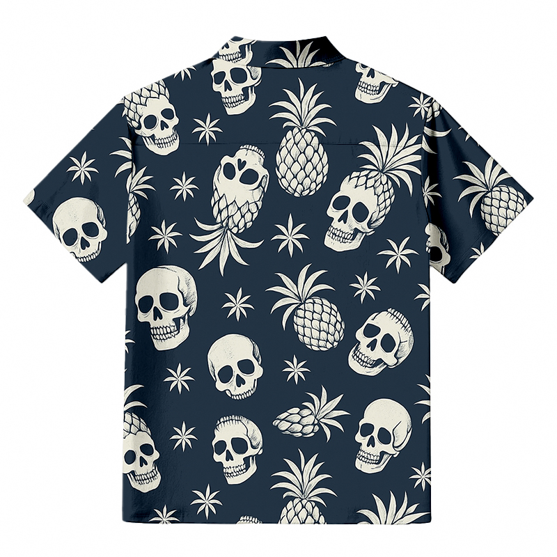 Modecanvas Pineapple Skull Aloha Hawaiian Shirt