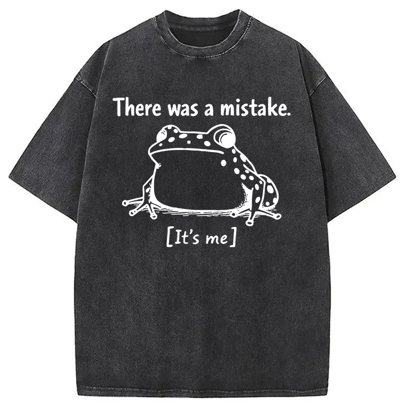 Modecanvas There Was A Mistake Frog Self DTG Printing Washed T-Shirt
