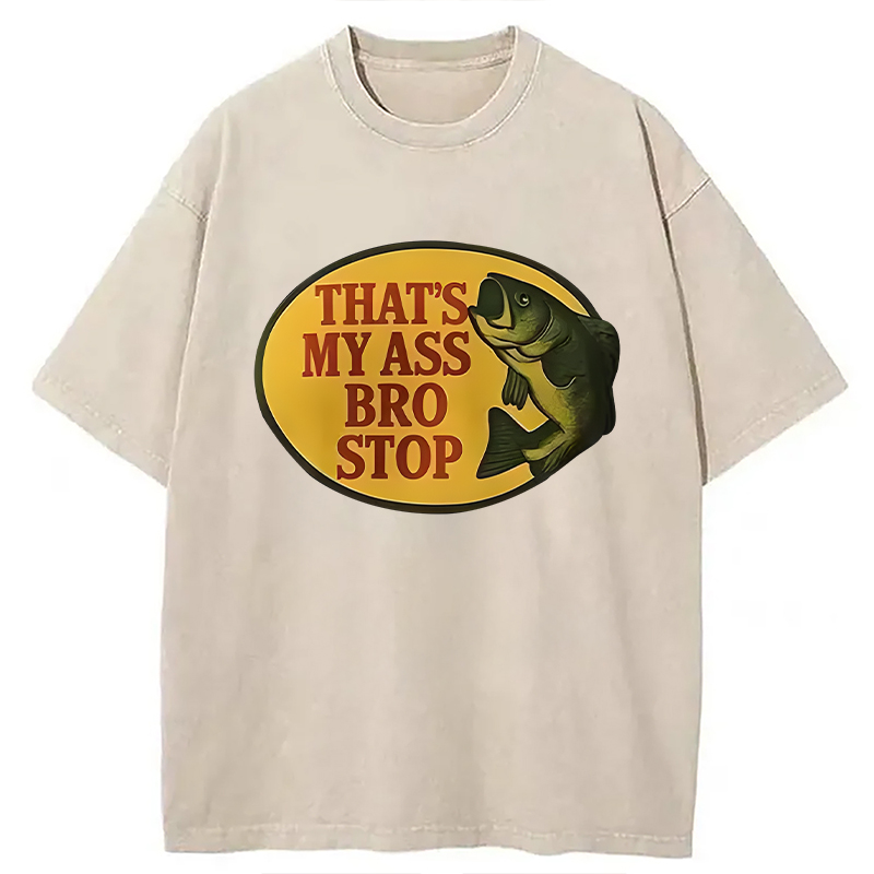 Modecanvas Bro Stop Washed T-Shirt-modecanvas